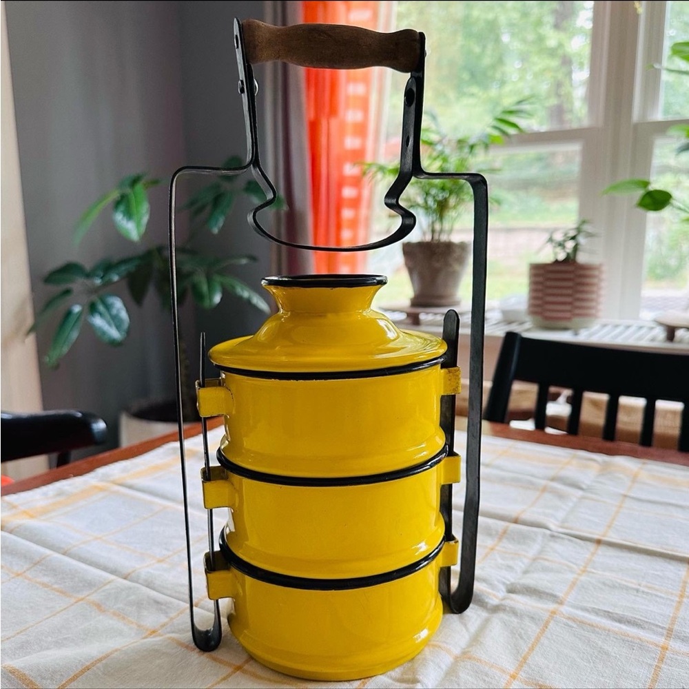 Yellow Enamel Tiffin Carrier